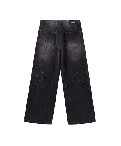 SUPPLIER / Cross Lethaer Patch Baggy Denim Pants