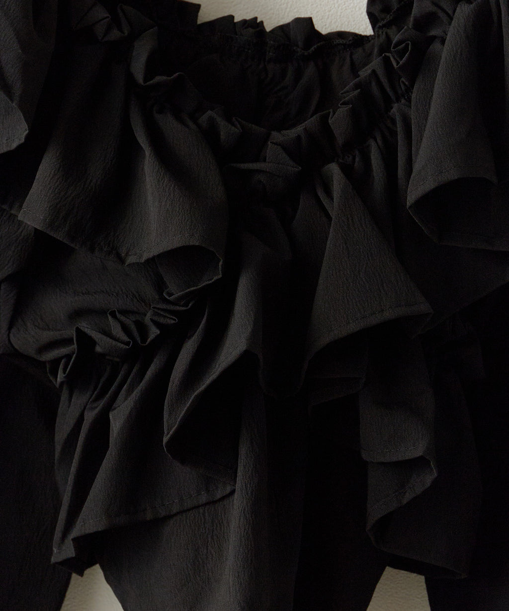 ROOPTOKYO / ショート丈 オフショル クロスリボンブラウス キャンディースリーブ