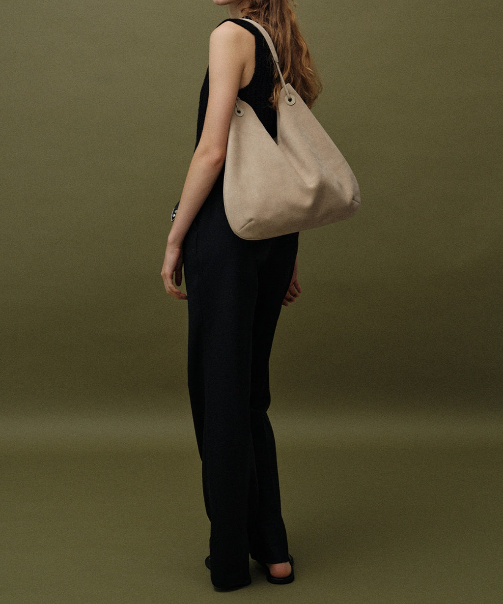 NOTHING WRITTEN / MEDIUM SHOULDER SUEDE HOBO BAG / ミディアムショルダー スエード ホーボーバッグ