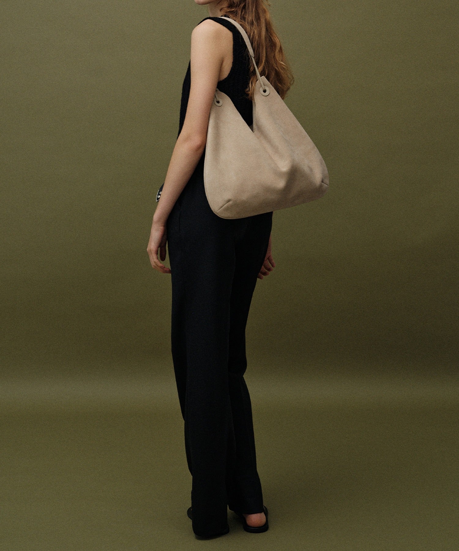NOTHING WRITTEN / MEDIUM SHOULDER SUEDE HOBO BAG / ミディアムショルダー スエード ホーボーバッグ