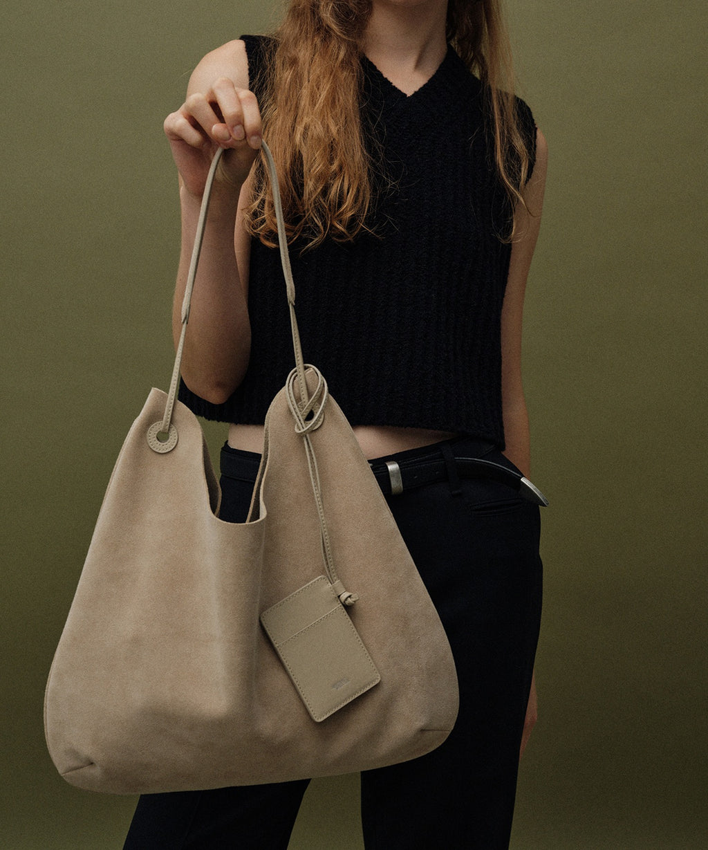 NOTHING WRITTEN / MEDIUM SHOULDER SUEDE HOBO BAG / ミディアムショルダー スエード ホーボーバッグ
