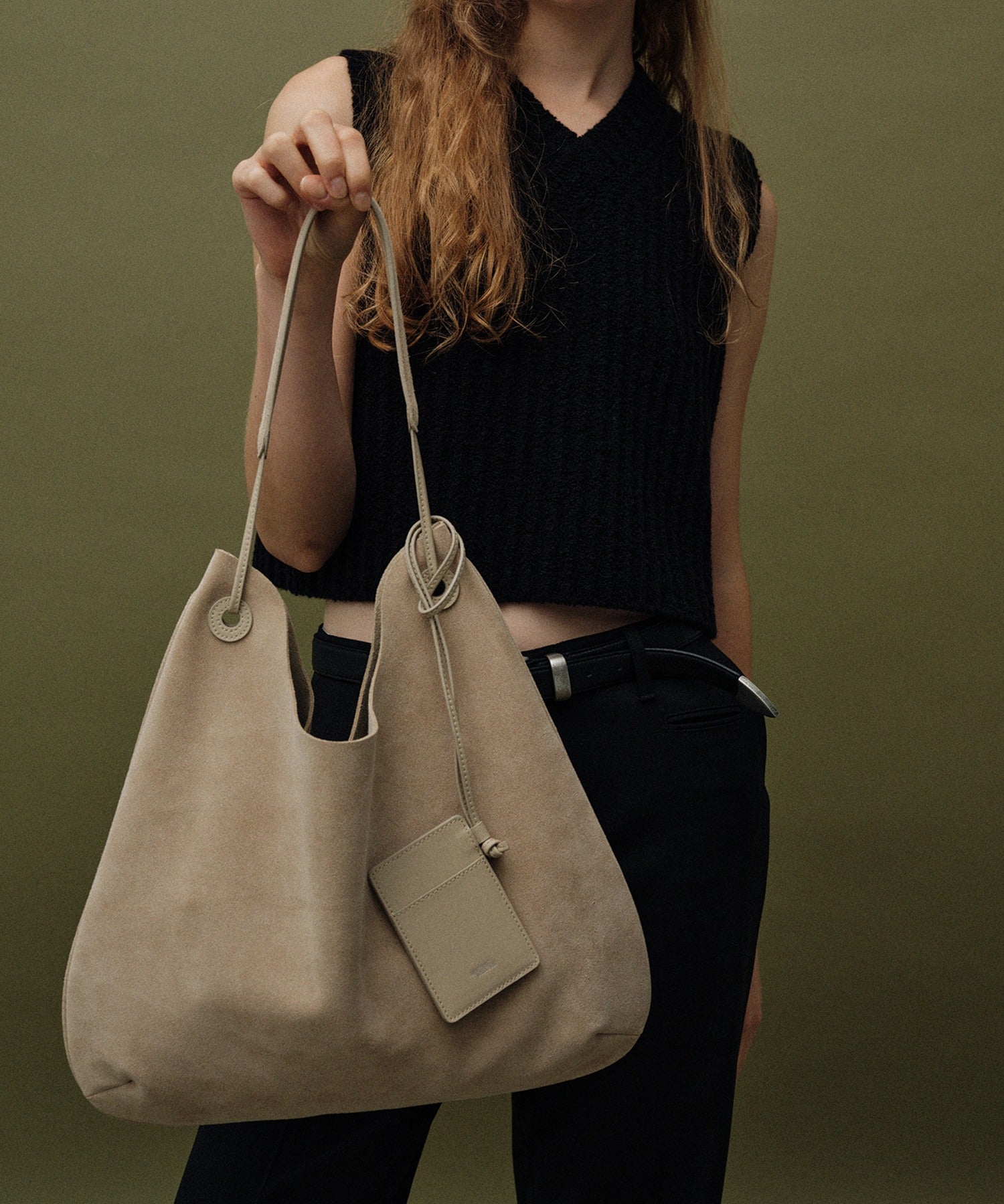 NOTHING WRITTEN / MEDIUM SHOULDER SUEDE HOBO BAG / ミディアムショルダー スエード ホーボーバッグ