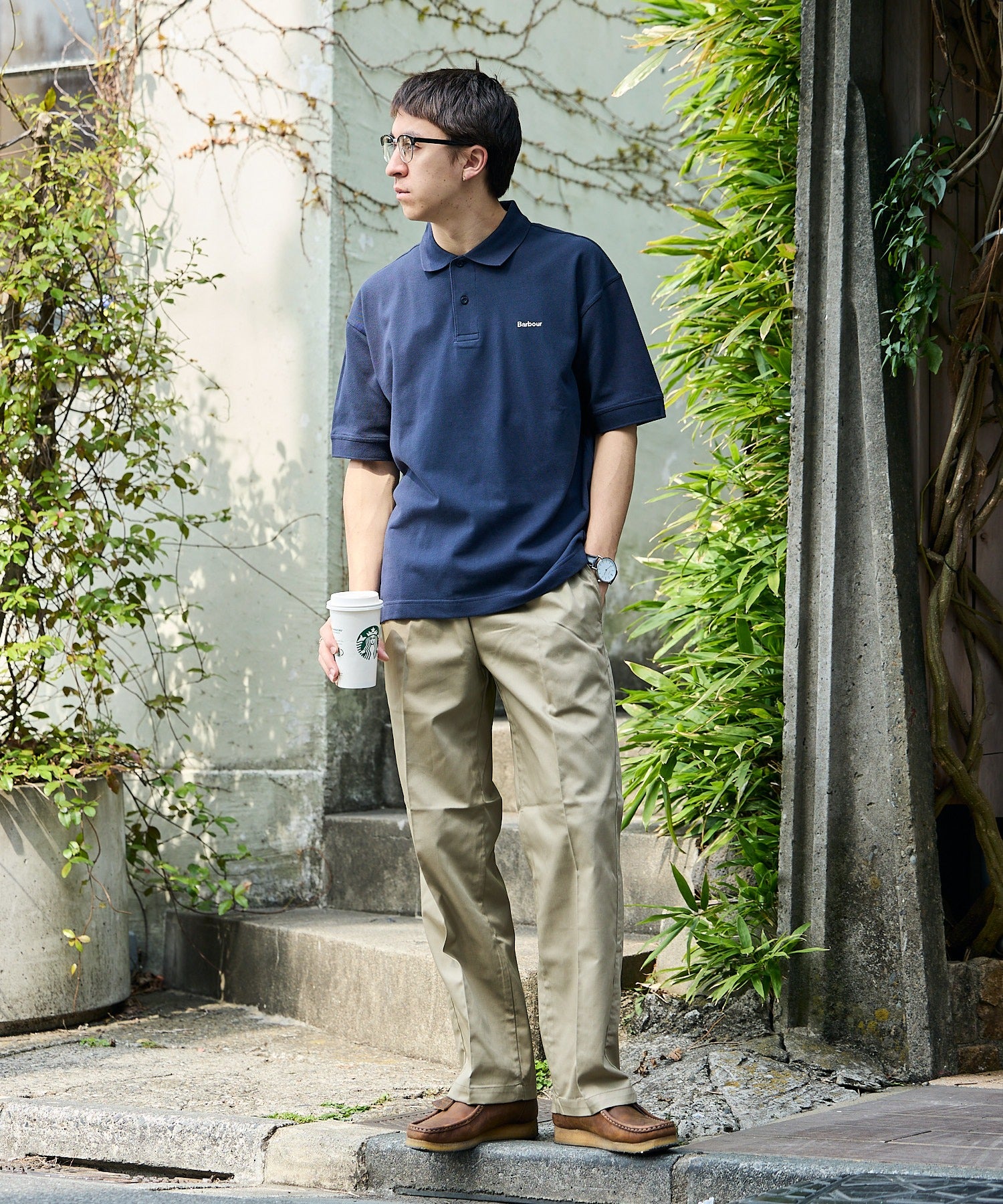 Barbour / barbour hexham os fit polo shirt