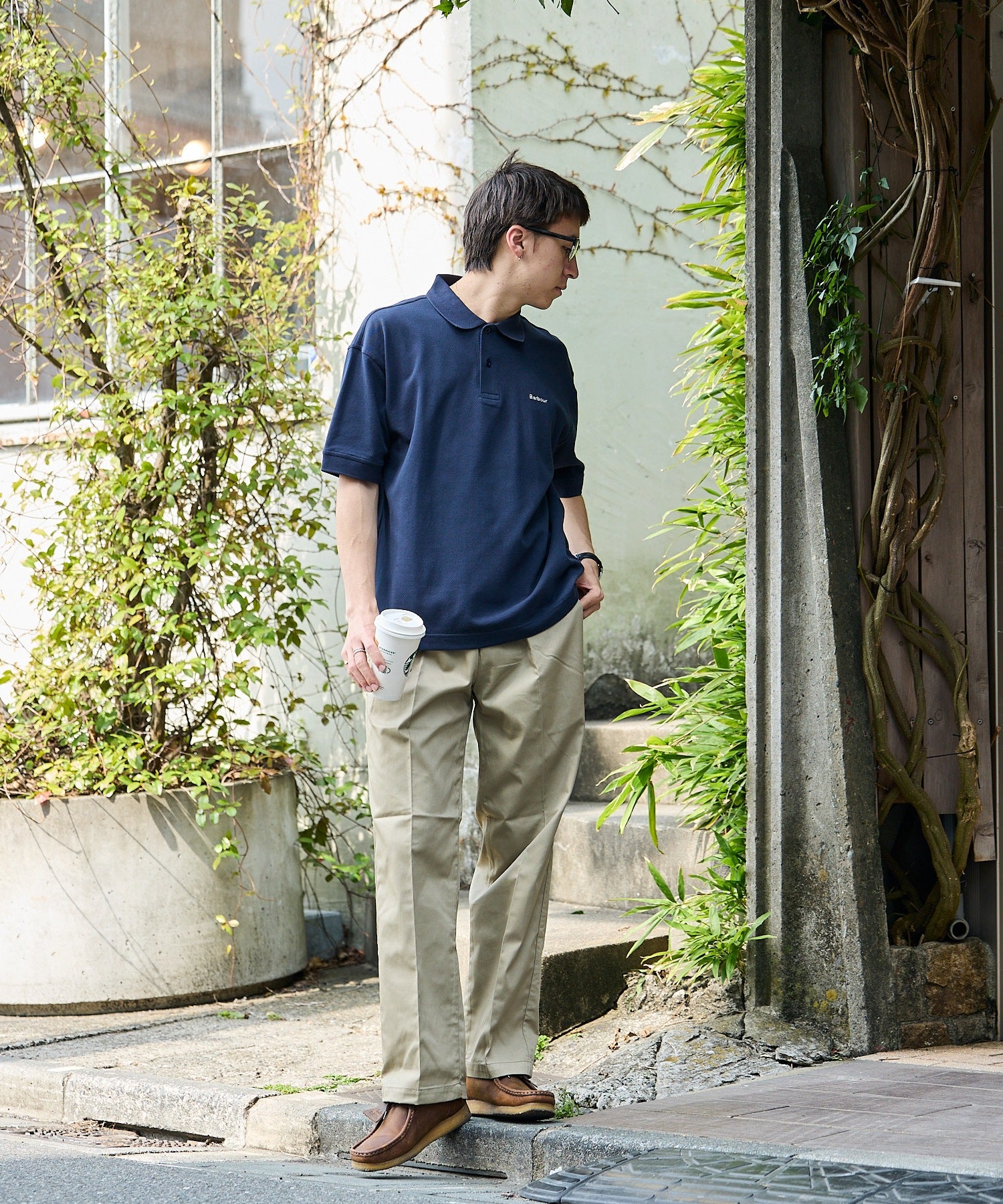 Barbour / barbour hexham os fit polo shirt