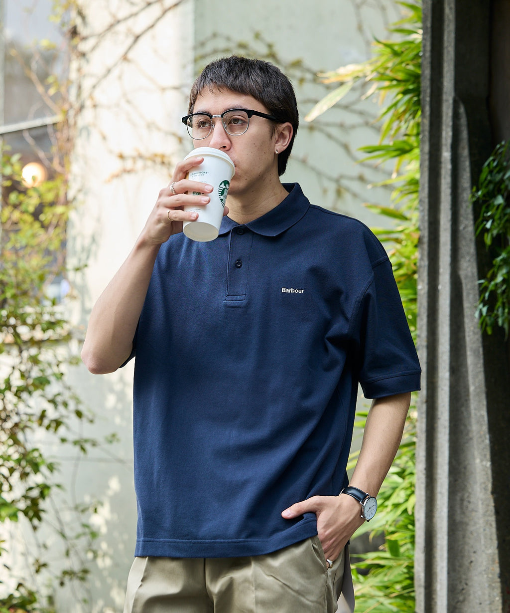 Barbour / barbour hexham os fit polo shirt