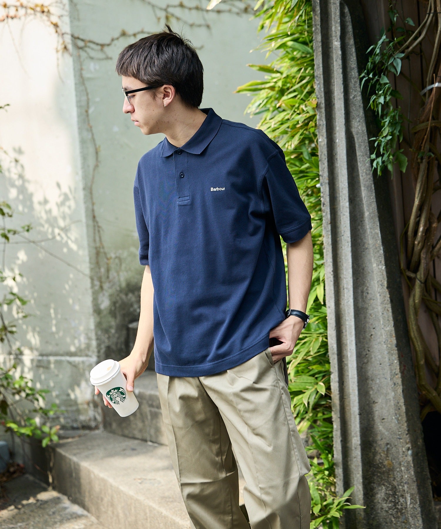 Barbour / barbour hexham os fit polo shirt