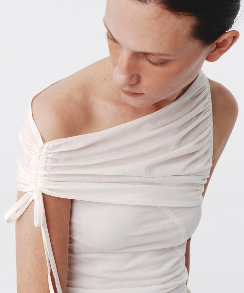 Kijun / Shirring One Shoulder Top ワンショルダートップス