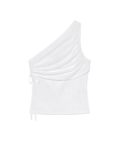 Kijun / Shirring One Shoulder Top ワンショルダートップス