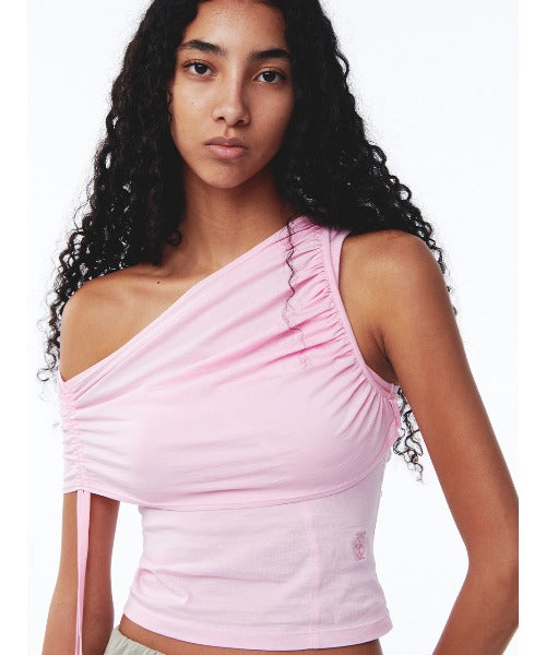 Kijun / Shirring One Shoulder Top ワンショルダートップス