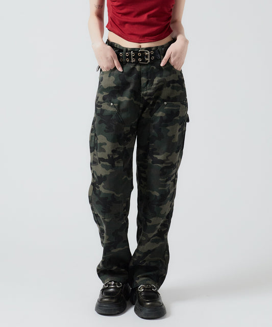 Chick / Double Knee Wide Camo Pattern Pants ダブルニー カモ柄 ワイドパンツ