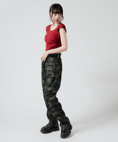 Chick / Double Knee Wide Camo Pattern Pants ダブルニー カモ柄 ワイドパンツ