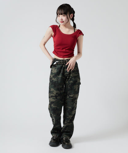 Chick / Double Knee Wide Camo Pattern Pants ダブルニー カモ柄 ワイドパンツ
