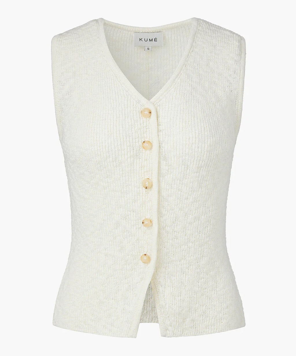 KUME / Fitted Button Knitted Vest ベスト