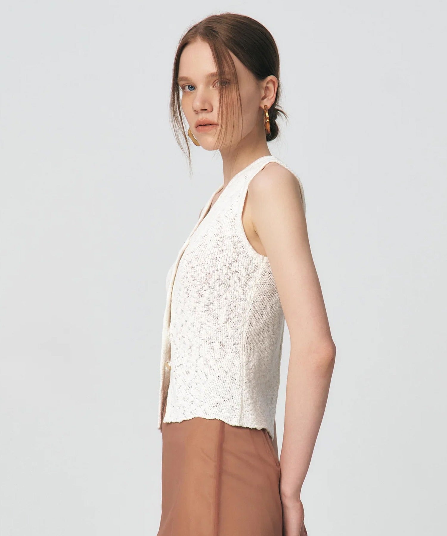 KUME / Fitted Button Knitted Vest ベスト