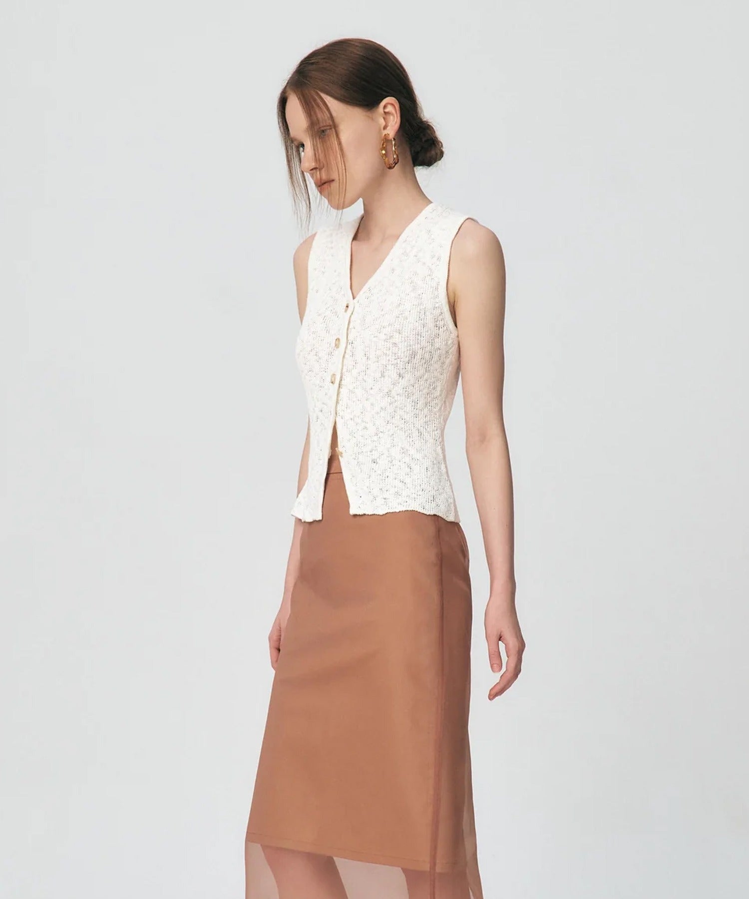 KUME / Fitted Button Knitted Vest ベスト