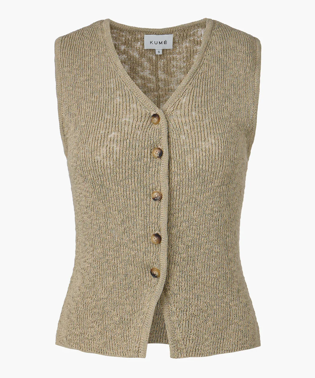 KUME / Fitted Button Knitted Vest ベスト