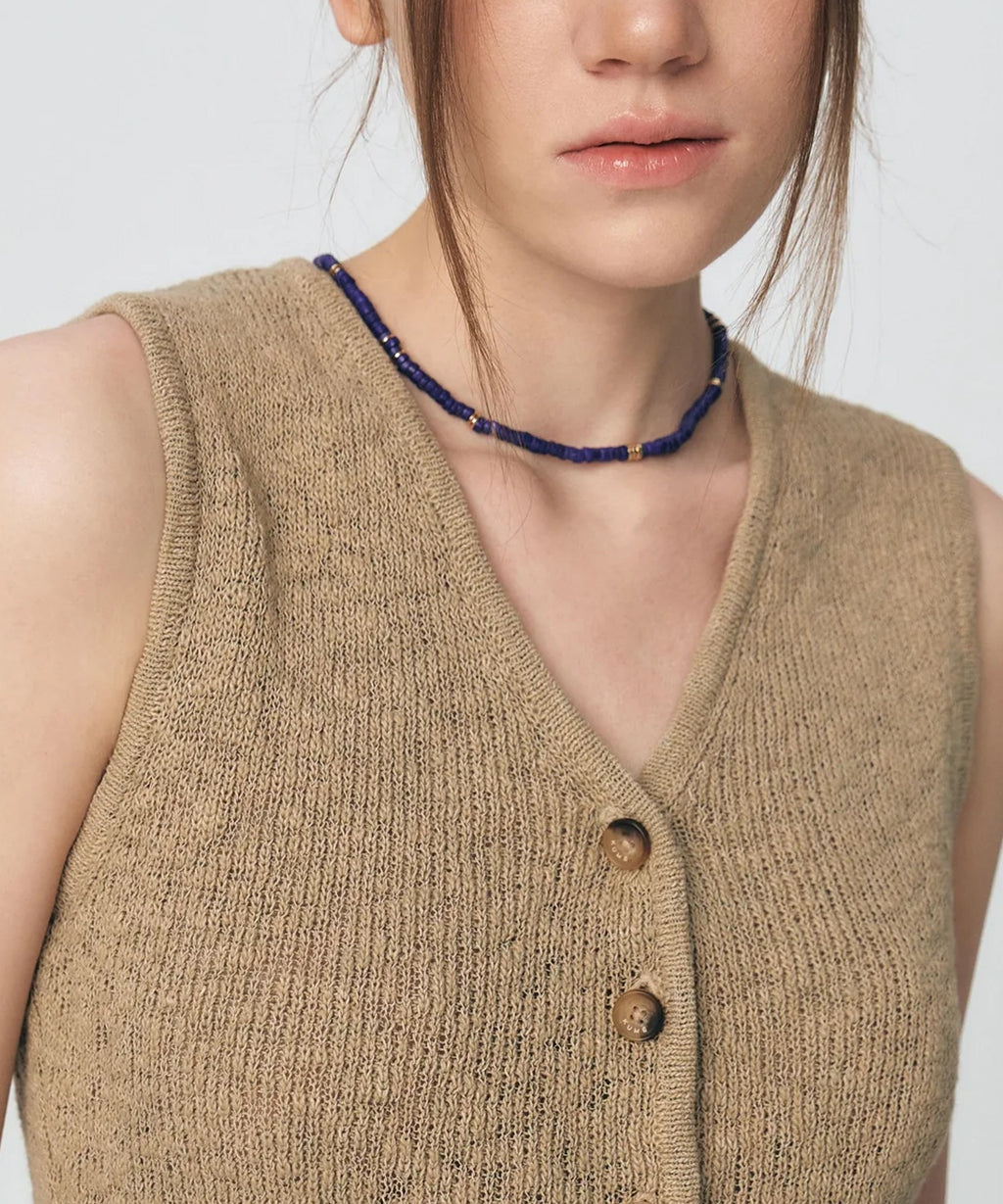 KUME / Fitted Button Knitted Vest ベスト