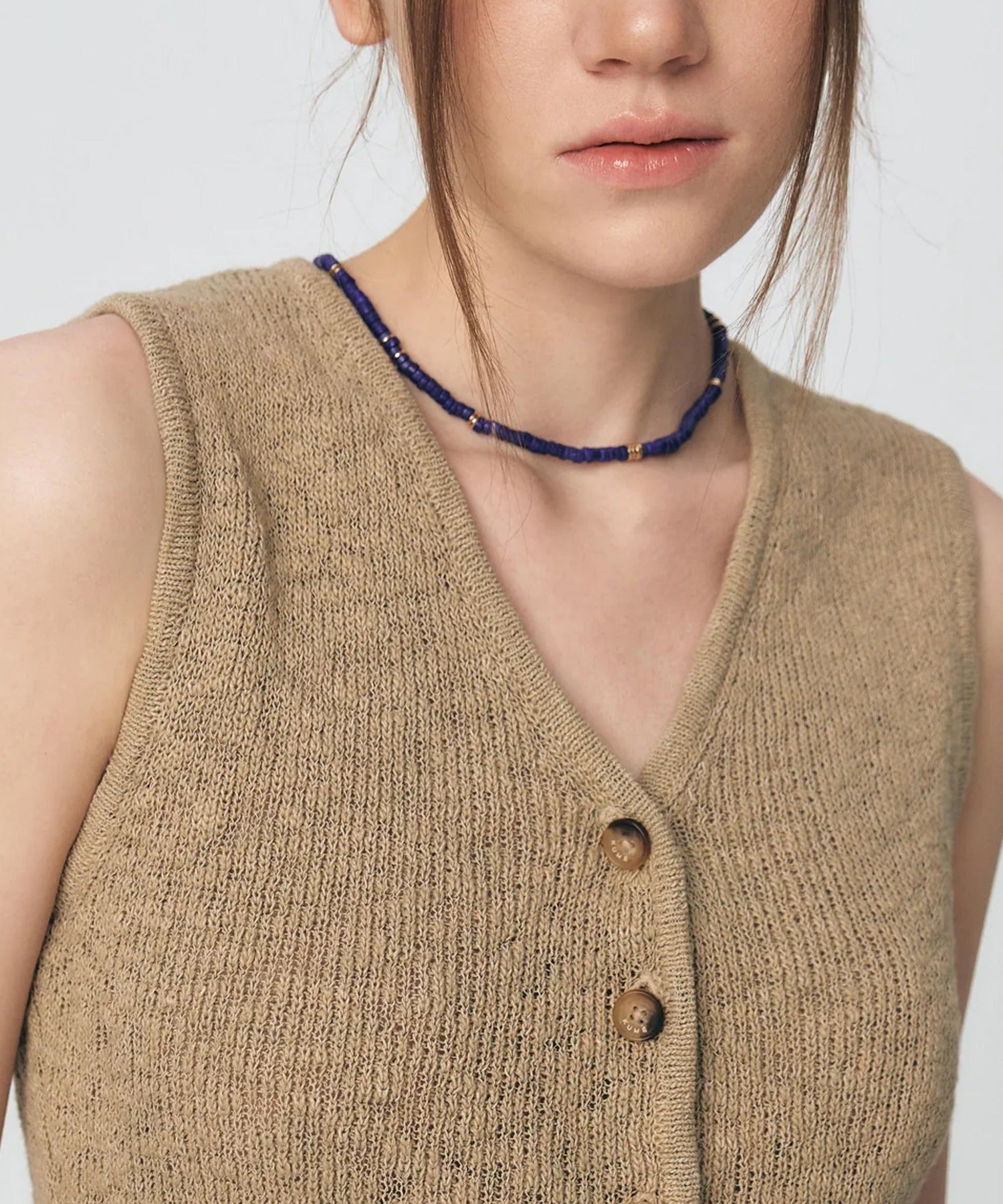 KUME / Fitted Button Knitted Vest ベスト