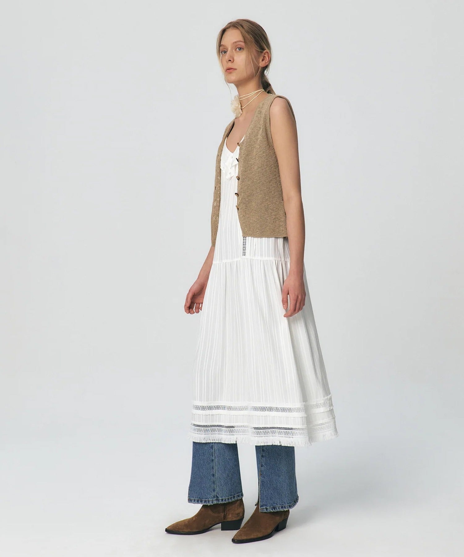 KUME / Fitted Button Knitted Vest ベスト