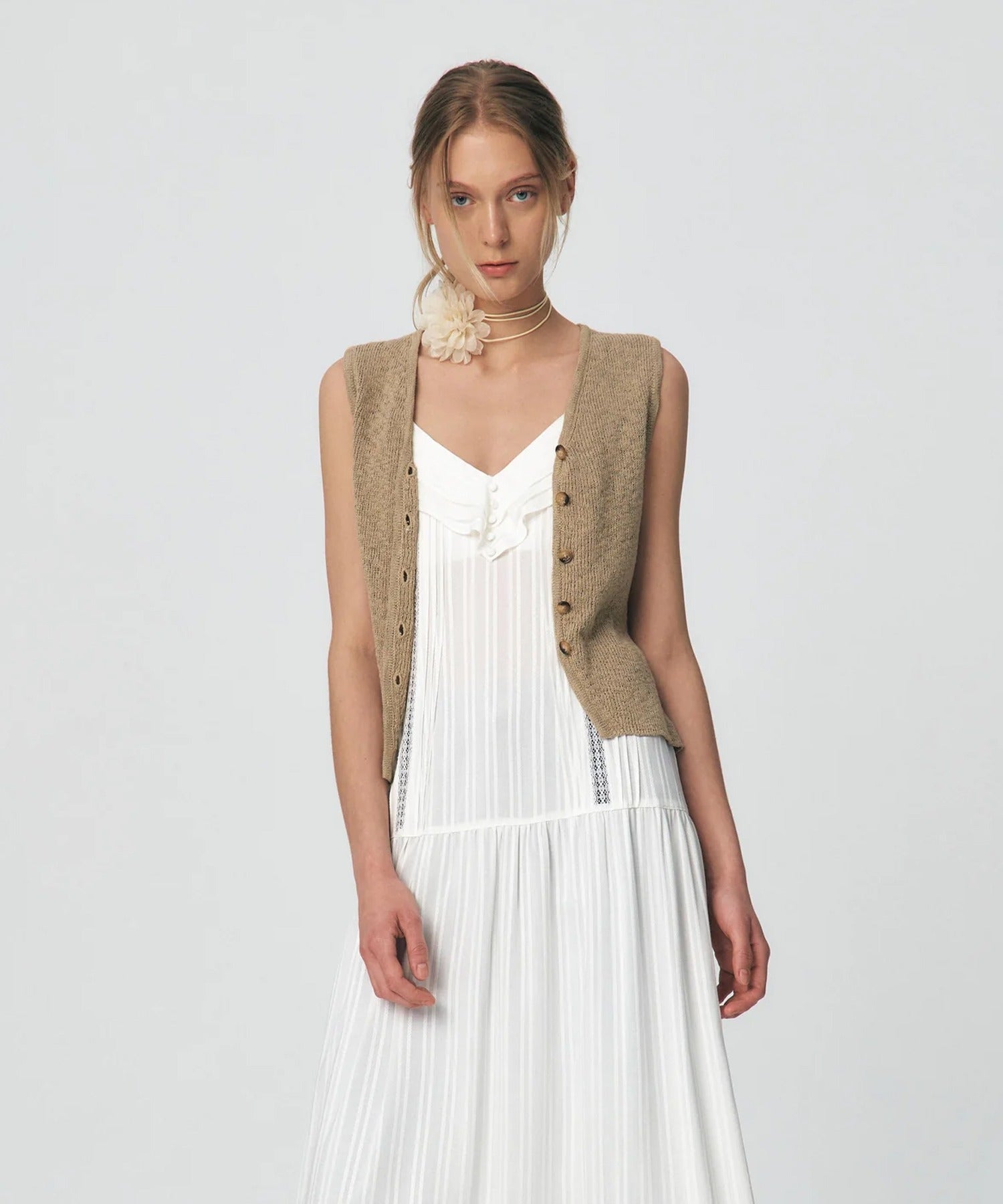 KUME / Fitted Button Knitted Vest ベスト