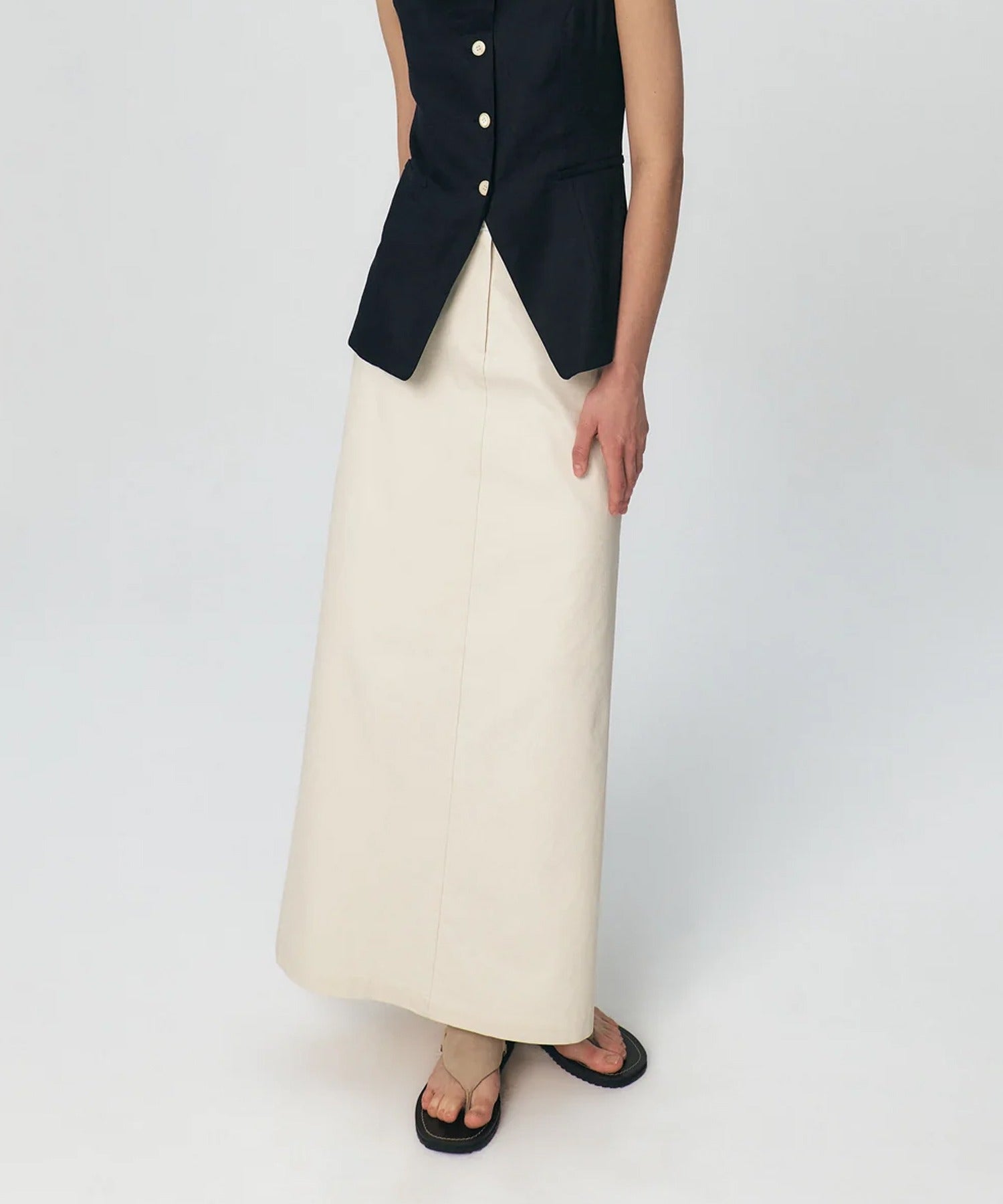 KUME / Fringe Wasit H-line Skirt / ロングスカート