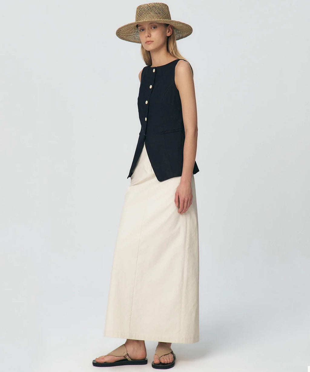 KUME / Fringe Wasit H-line Skirt / ロングスカート