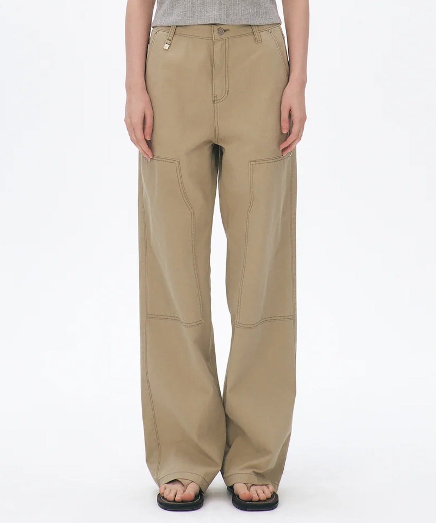 KUME / Semi Wide Cargo Work Denim Pants