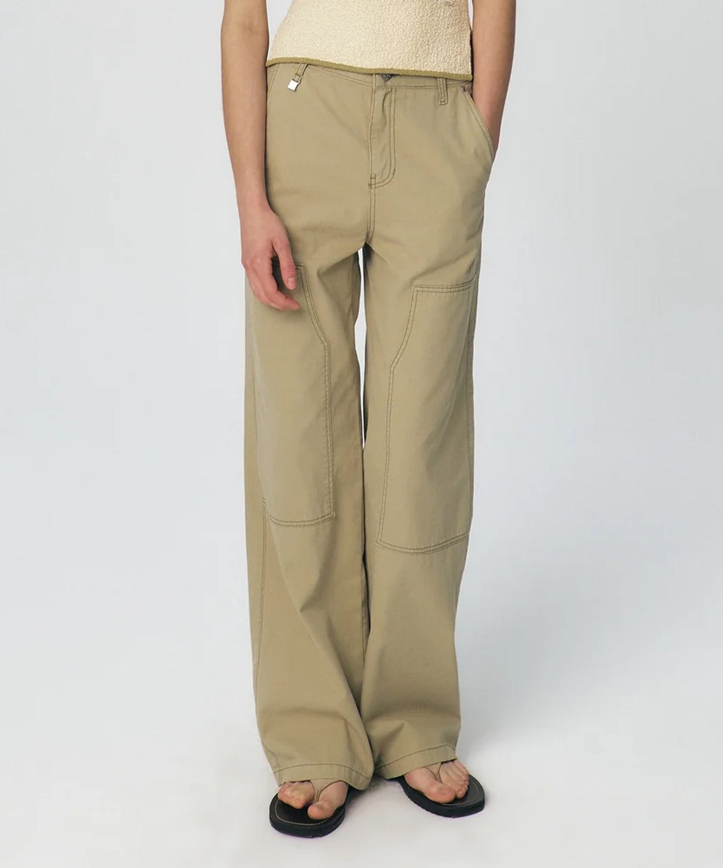 KUME / Semi Wide Cargo Work Denim Pants