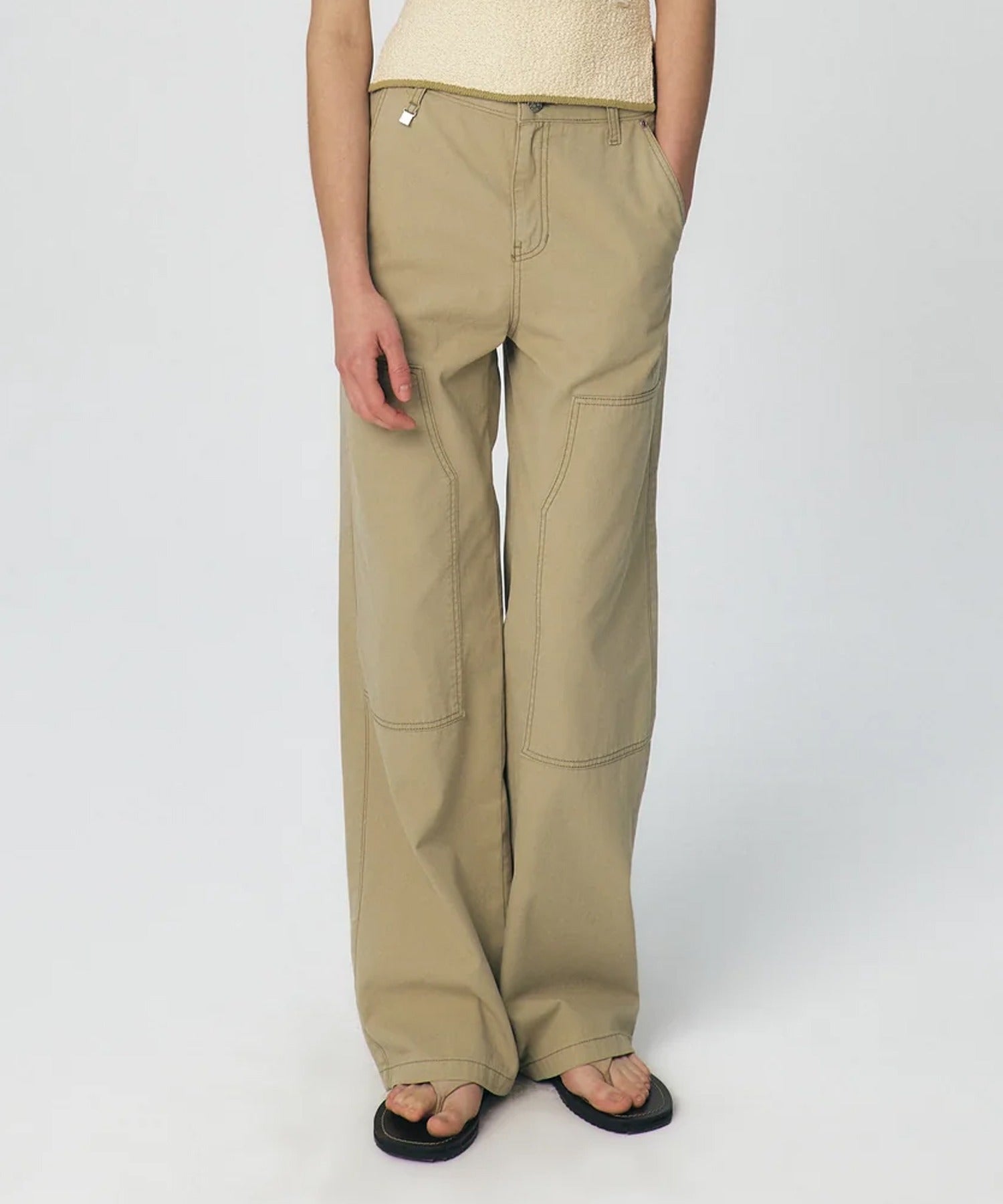 KUME / Semi Wide Cargo Work Denim Pants
