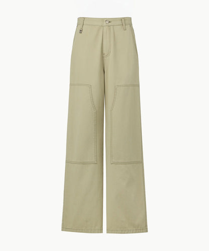 KUME / Semi Wide Cargo Work Denim Pants