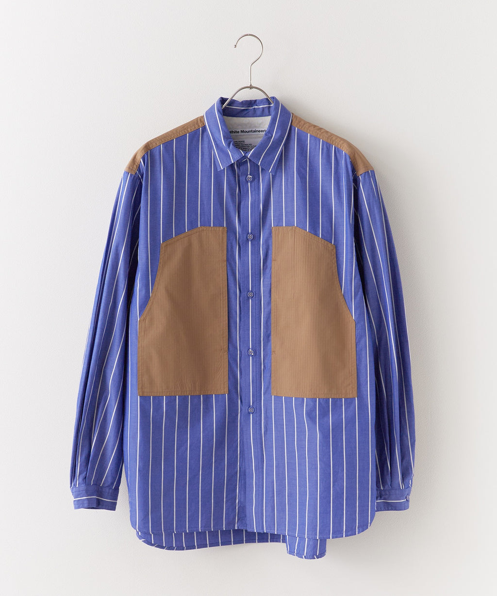 White Mountaineering /  MID GUSSET SLEEVE STRIPE WORK SHIRT