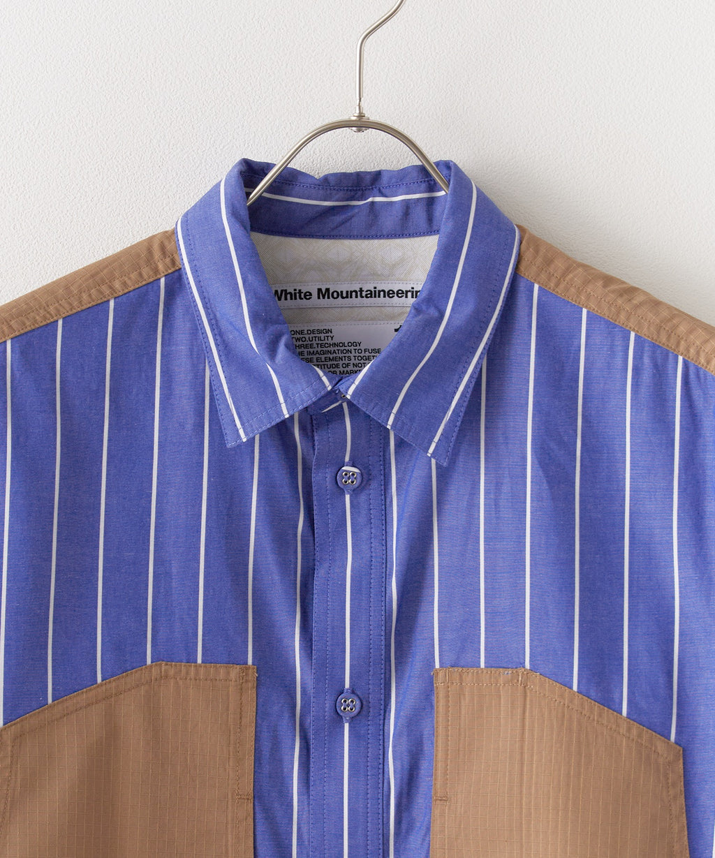 White Mountaineering /  MID GUSSET SLEEVE STRIPE WORK SHIRT