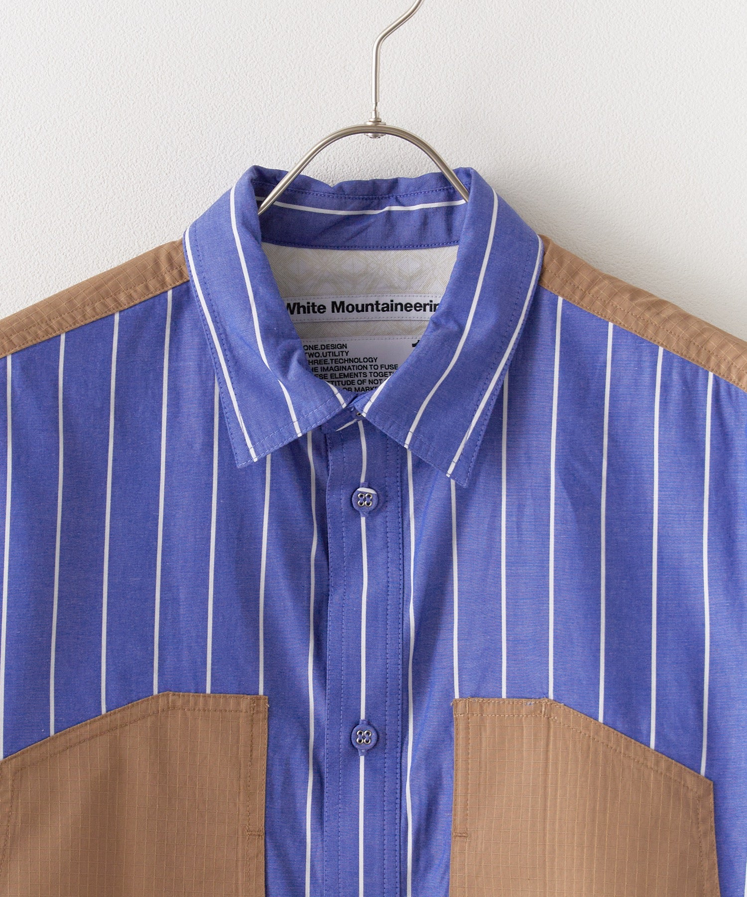 White Mountaineering /  MID GUSSET SLEEVE STRIPE WORK SHIRT