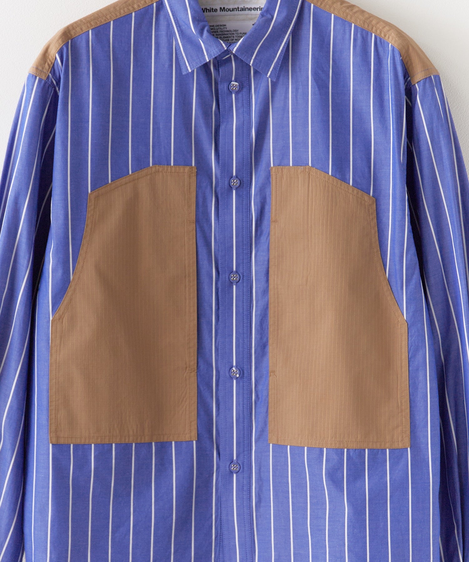White Mountaineering /  MID GUSSET SLEEVE STRIPE WORK SHIRT