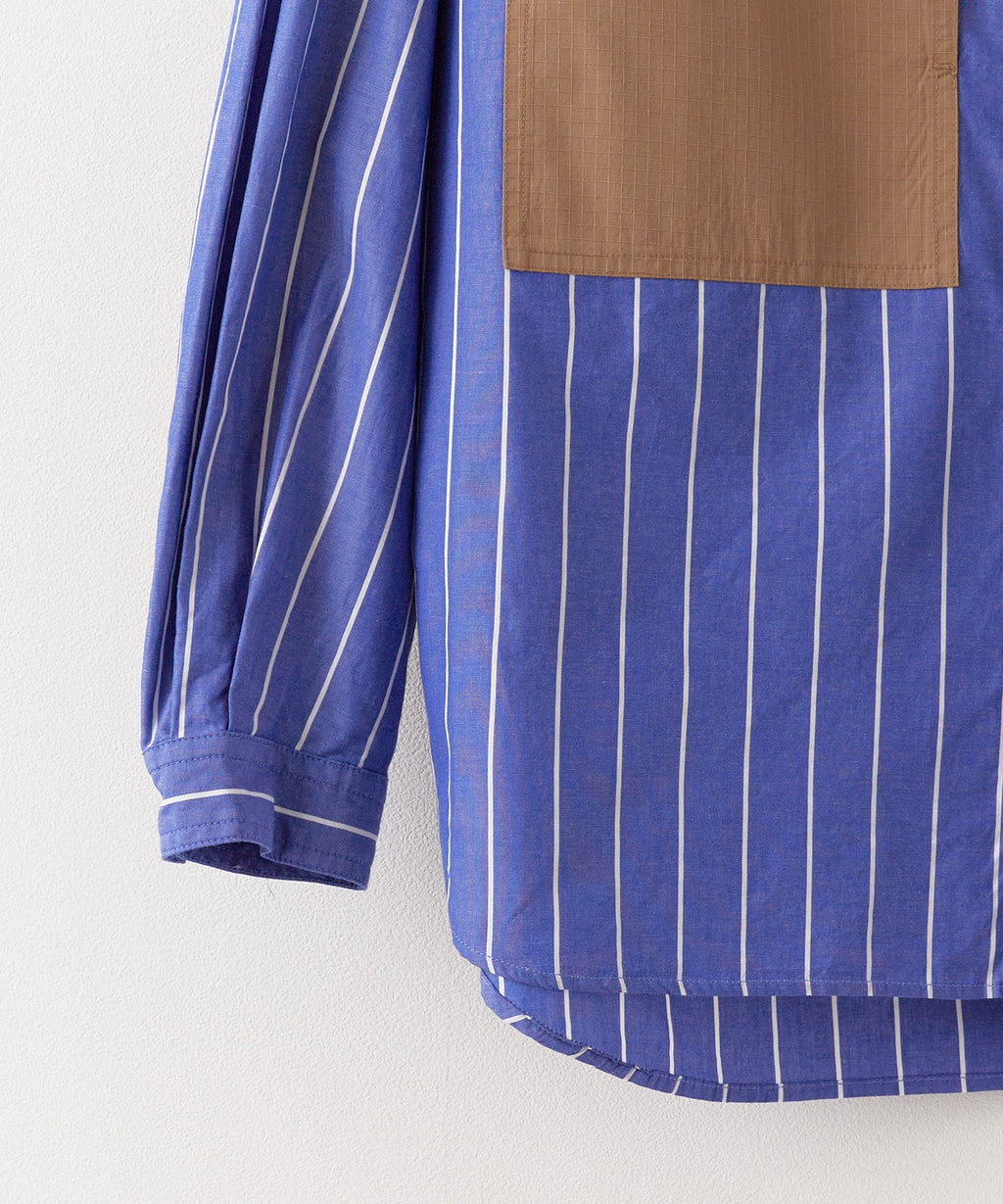 White Mountaineering /  MID GUSSET SLEEVE STRIPE WORK SHIRT