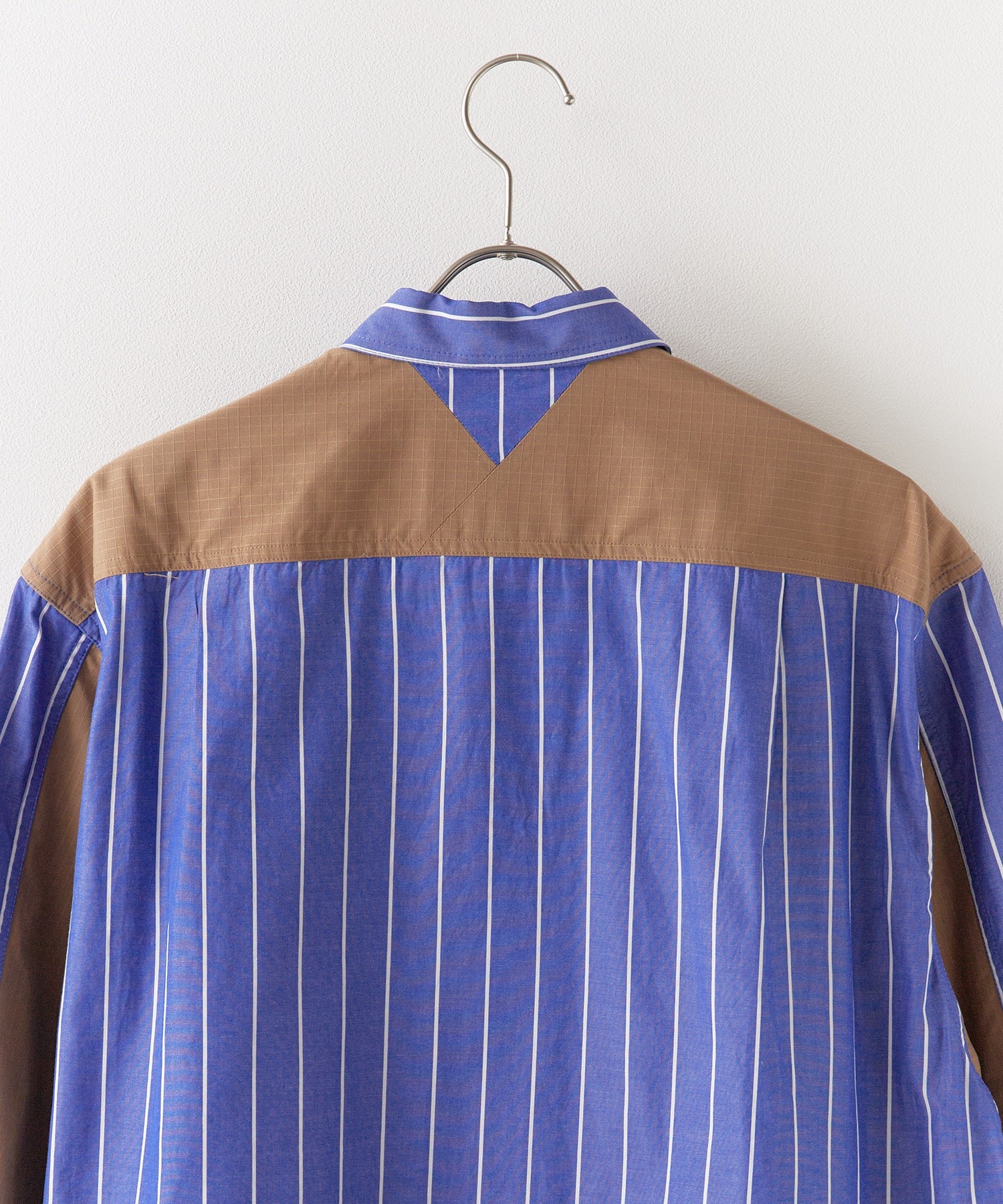White Mountaineering /  MID GUSSET SLEEVE STRIPE WORK SHIRT