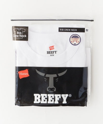 Hanes/ヘインズ RIB S/S CREW TEE BEEFY HM1-R103