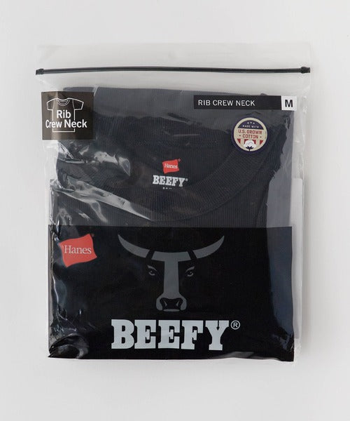 Hanes/ヘインズ RIB S/S CREW TEE BEEFY HM1-R103