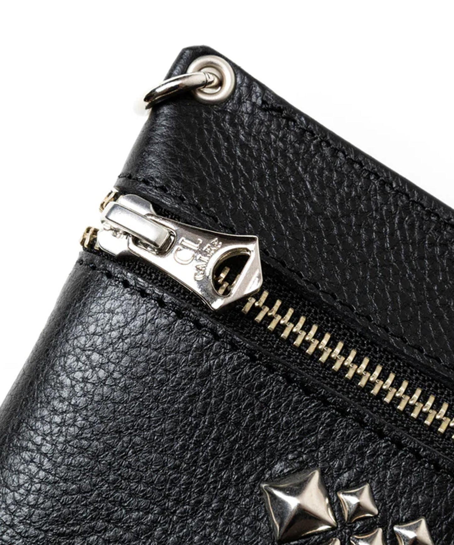 CALEE | STUDS LEATHER ZIP POUCH スタッズレザージップポーチ