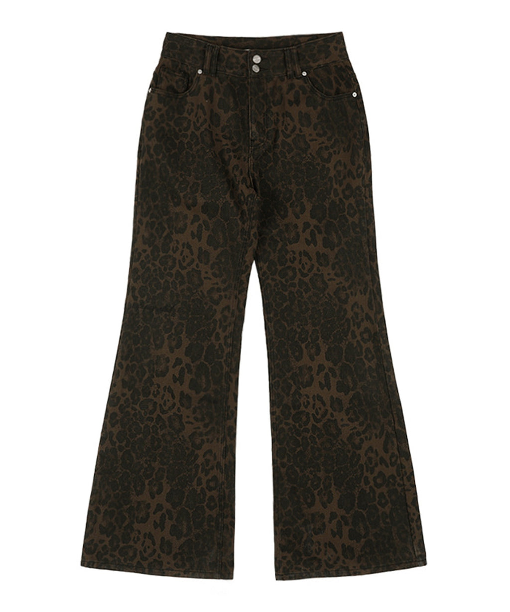 FANCY CLUB / LEOPARD BOOTCUT PANTS