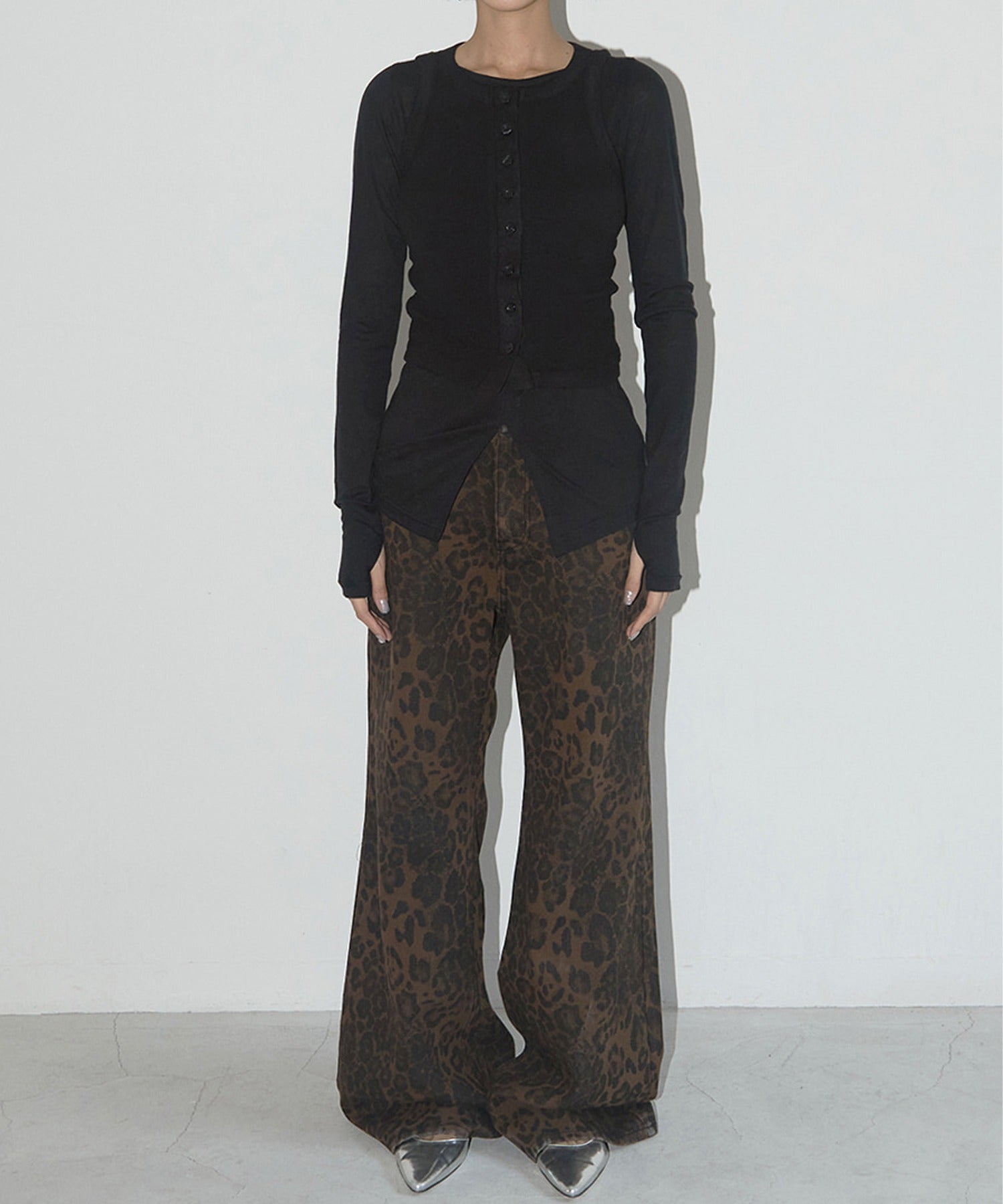 FANCY CLUB / LEOPARD BOOTCUT PANTS