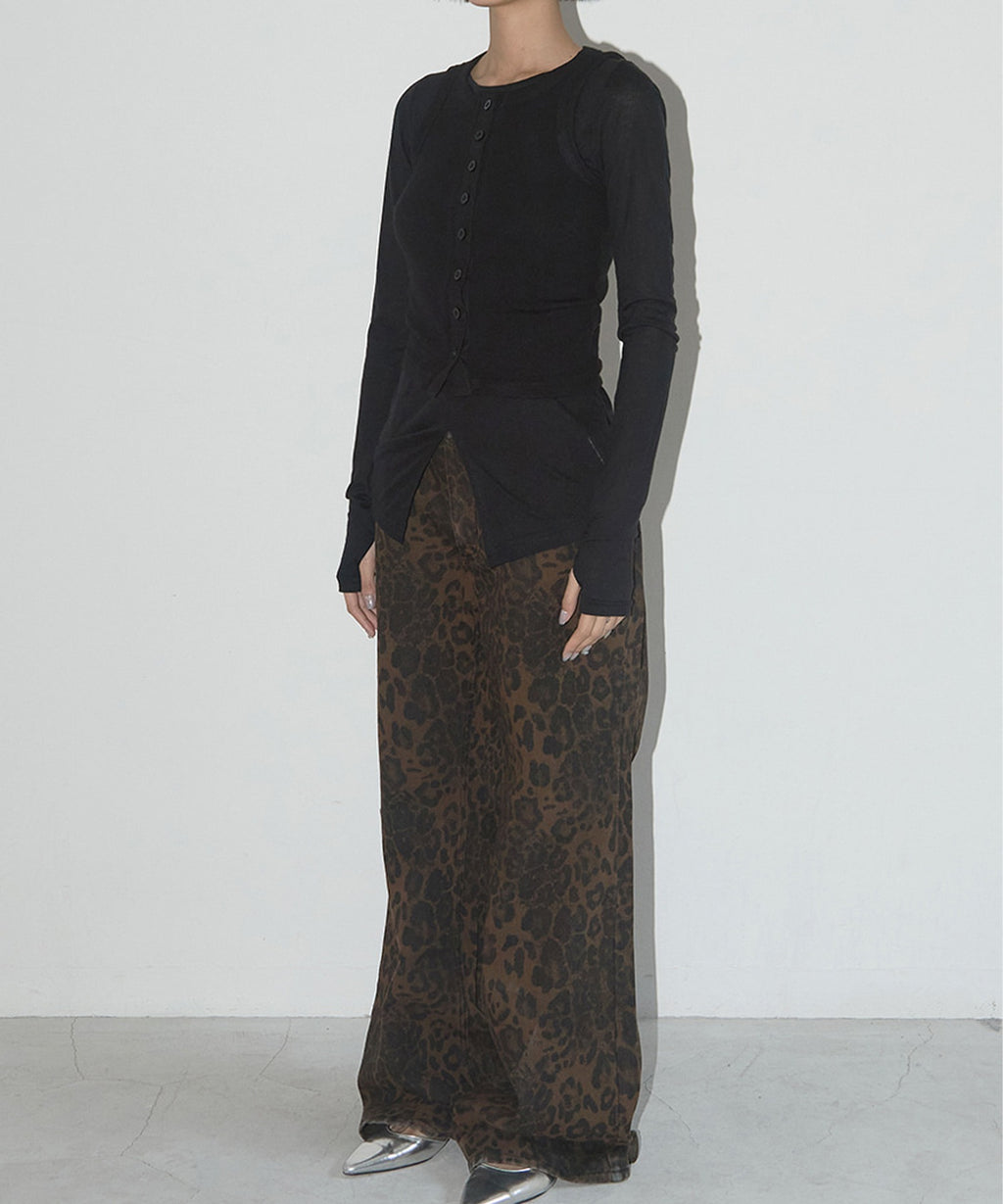 FANCY CLUB / LEOPARD BOOTCUT PANTS