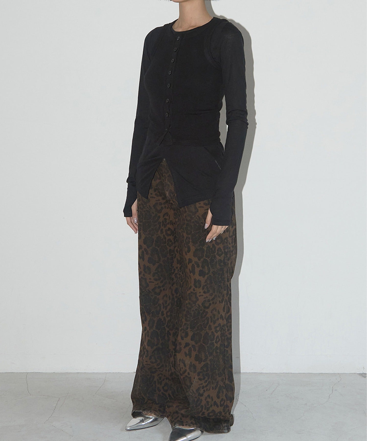 FANCY CLUB / LEOPARD BOOTCUT PANTS