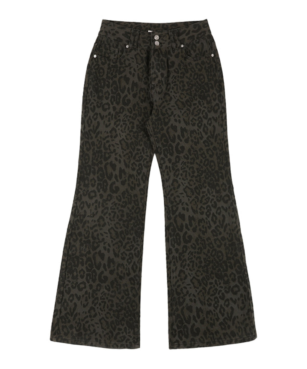 FANCY CLUB / LEOPARD BOOTCUT PANTS