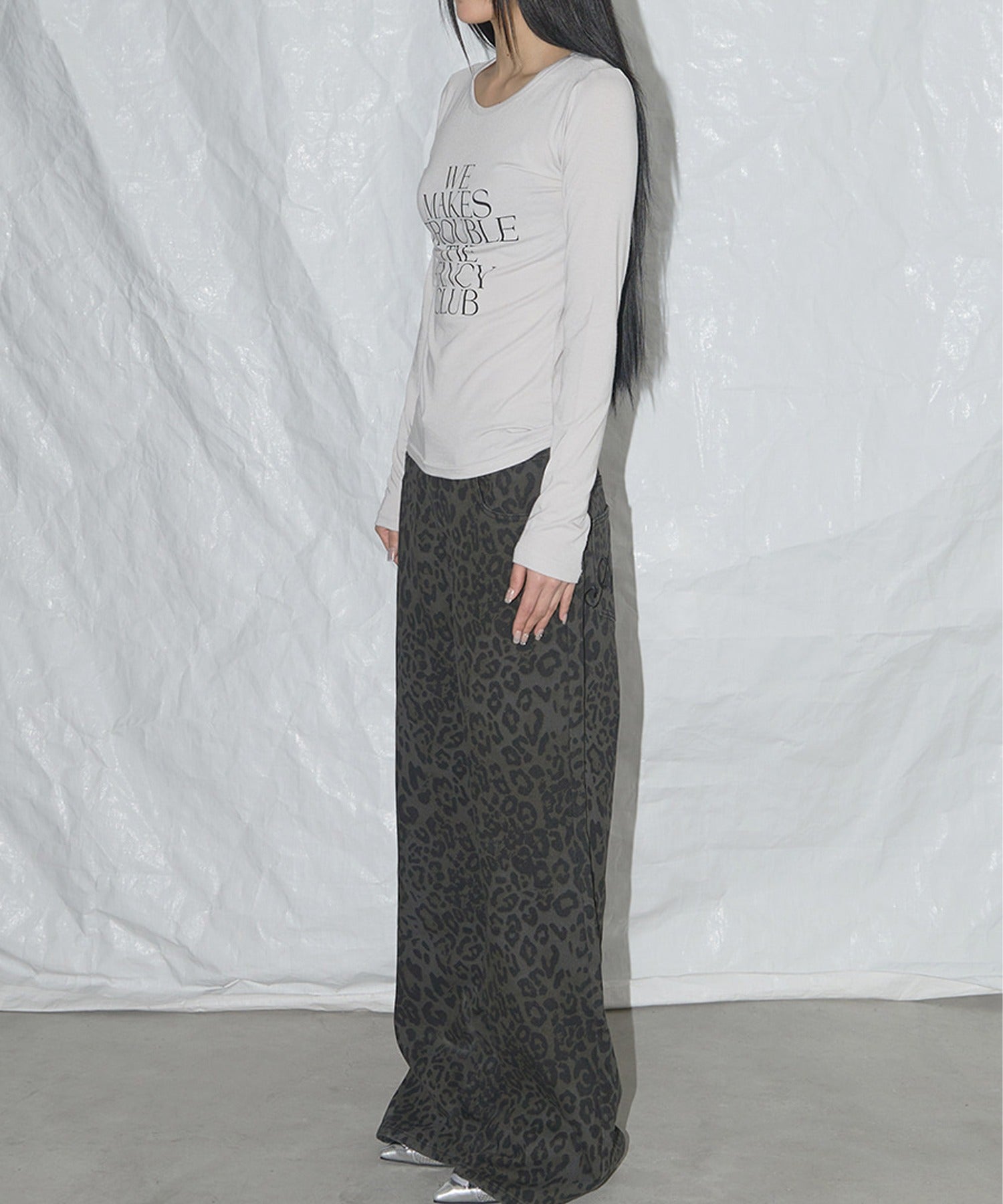 FANCY CLUB / LEOPARD BOOTCUT PANTS