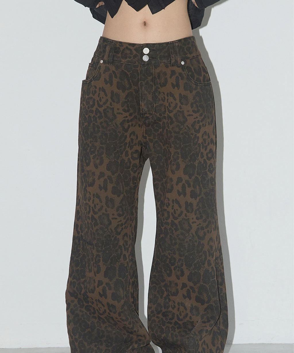 FANCY CLUB / LEOPARD BOOTCUT PANTS