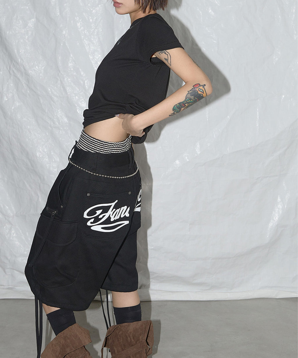 FANCY CLUB / CARGO LETTERING BERMUDA PANTS