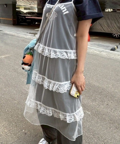 ipugo / イプゴ レイヤードレースキャミワンピース