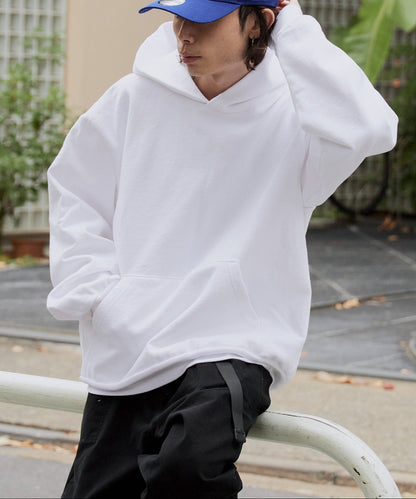 Los Angeles Apparel / 14oz L/S HEAVY FLEECE HOOD PO [WHITE]