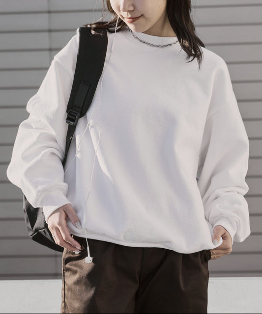 Los Angels Apparel / 14oz L/S HEAVY FLEECE PO CREW [WHITE]